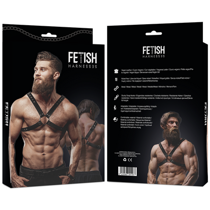 FETISH SUBMISSIVE ATTITUDE – UMWELTFREUNDLICHES KREUZBRUSTGURT AUS LEDER FÜR MÄNNER