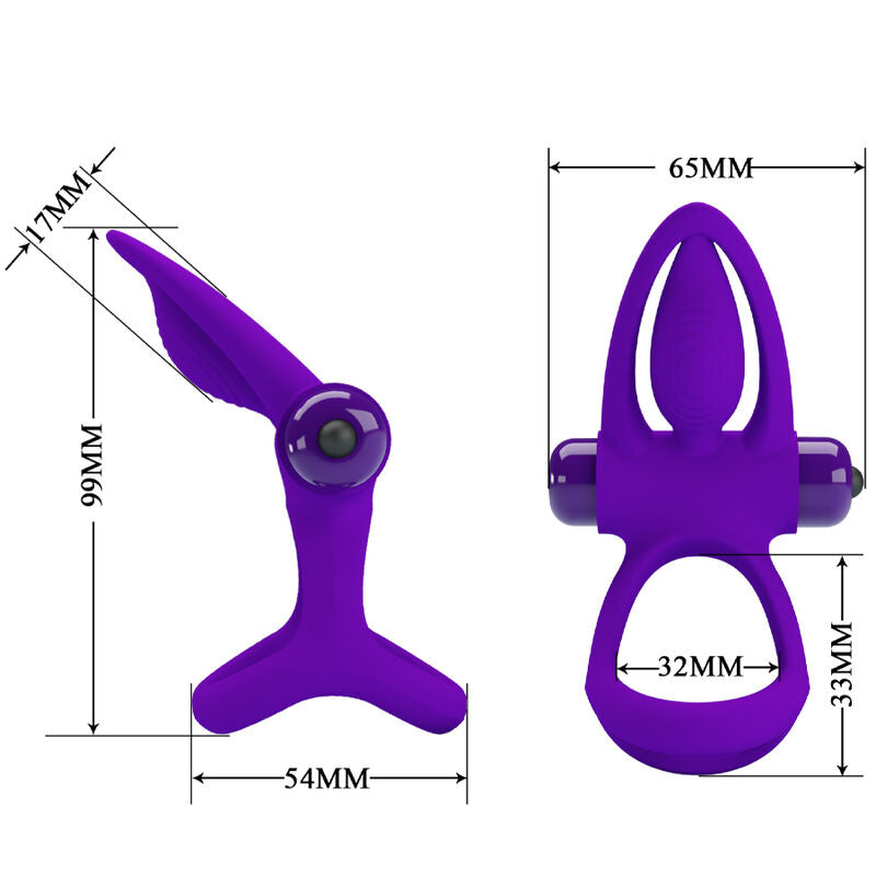PRETTY LOVE - VIOLETTER VIBRATORRING AUS SILIKON 10 VIBRATIONEN