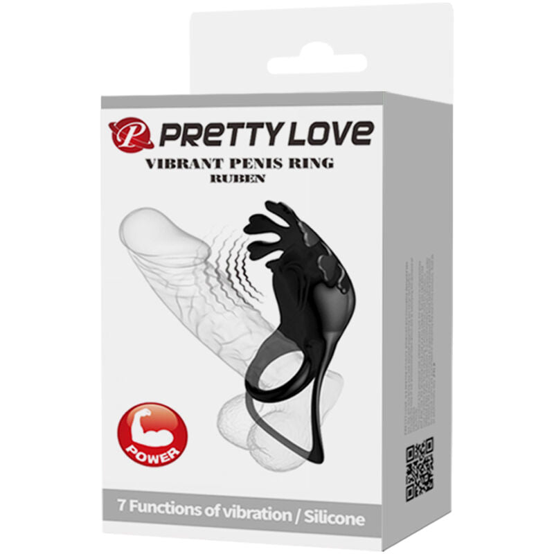 PRETTY LOVE - RUBEN 7 VIBRATIONS SCHWARZER VIBRATORRING AUS SILIKON