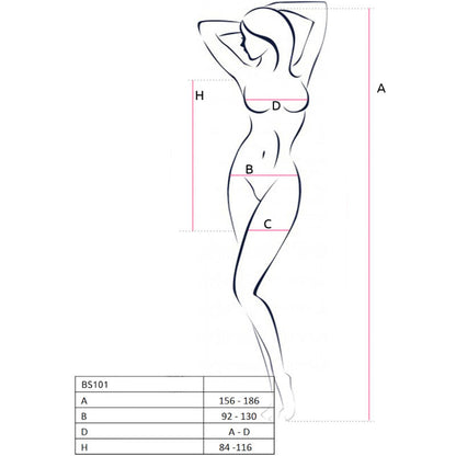PASSION - BS101 BODYSTOCKING NOIR TAILLE UNIQUE