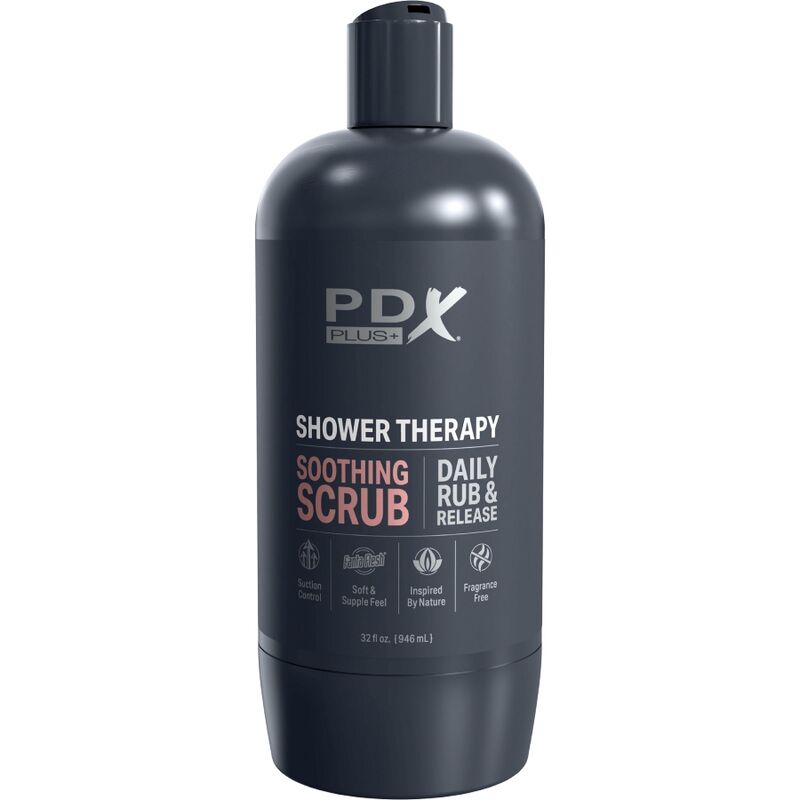 PDX PLUS – STROKER MASTURBATOR, DISKRETES FLASCHENDESIGN, SCRUB, BERUHIGENDES SÜSSIGKEITEN-SHAMPOO