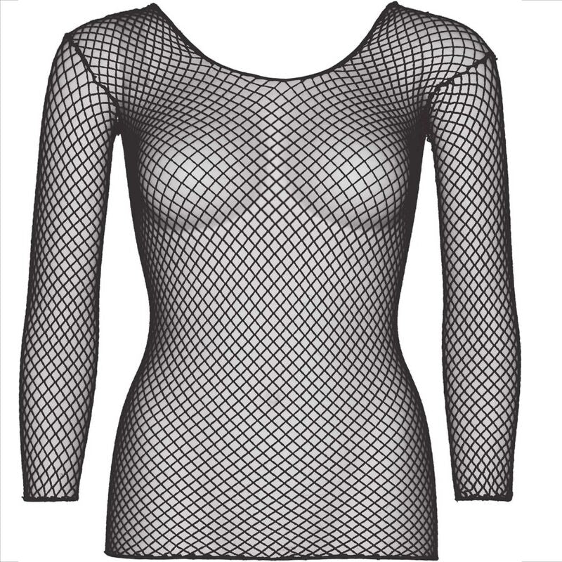 LEG AVENUE – SCHWARZES LANGÄRMELIGES MESH-T-SHIRT