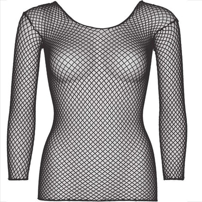 LEG AVENUE – SCHWARZES LANGÄRMELIGES MESH-T-SHIRT