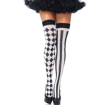 LEG AVENUE – SCHWARZ/WEIßE HARLEKIN-SOCKEN