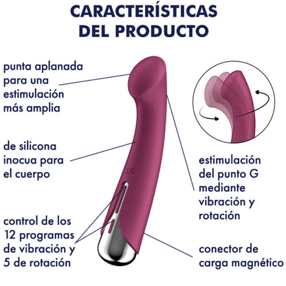 SATISFYER - SPINNING G-SPORT 1 VIBRATEUR ROTATOR BLEU
