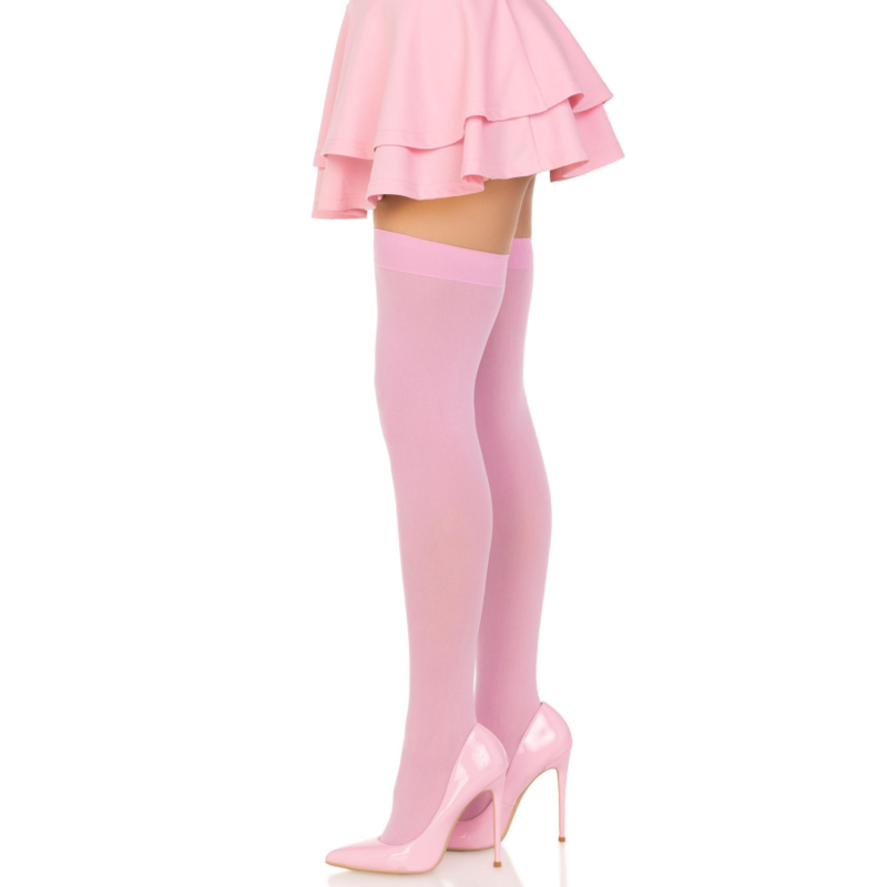 LEG AVENUE – HOHE OBERSCHENKEL AUS ROSA NYLON