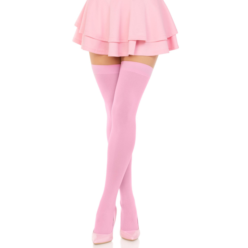 LEG AVENUE – HOHE OBERSCHENKEL AUS ROSA NYLON