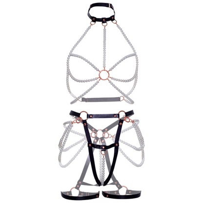 LEG AVENUE – PERLENHARNESS &amp; GARTER-BH S