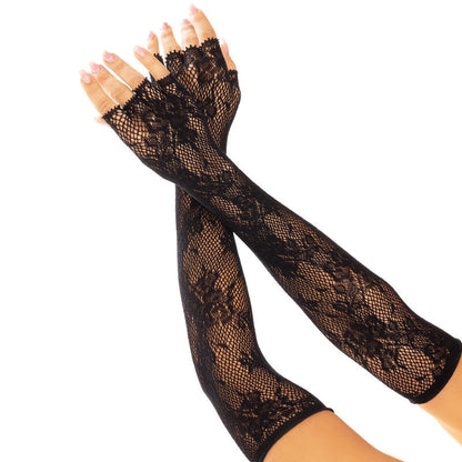LEG AVENUE - GANTS SANS DOIGTS RESEAU FLORAL BLANCS