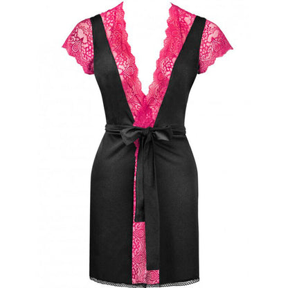 LIVCO CORSETTI FASHION - KUMIKO LC 90428 ROBE DE CHAMBRE + CULOTTE NOIR L/XL