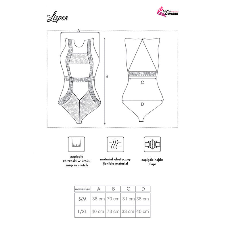 LIVCO CORSETTI FASHION - LIXPEN LC 90612 CORPS NOIR L/XL