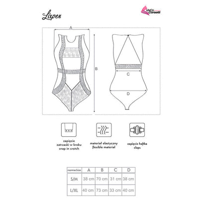 LIVCO CORSETTI FASHION - LIXPEN LC 90612 CORPS NOIR L/XL
