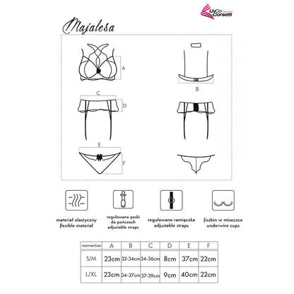 LIVCO CORSETTI FASHION - MAJALESA LC 90526 SOUTIEN-GORGE + JARRETIÈRE + CULOTTE NOIR L/XL