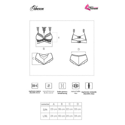 LIVCO CORSETTI FASHION - PALMENOM LC 90614 SOUTIEN-GORGE + CULOTTE NOIR L/XL