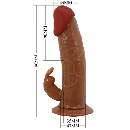 PRETTY LOVE - MARION UNIVERSAL SLIP HARNESS MIT VIBRIERENDEM DILDO 19 CM BRAUN