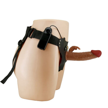 PRETTY LOVE - MARION UNIVERSAL SLIP HARNESS MIT VIBRIERENDEM DILDO 19 CM BRAUN