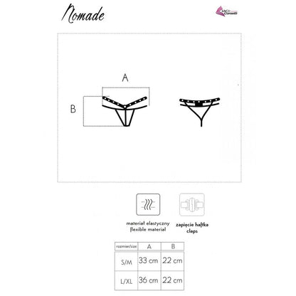 LIVCO CORSETTI FASHION - STRING NOMADE SANS CROTCHLESS NOIR