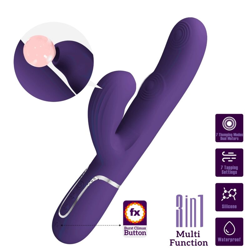 PRETTY LOVE - PERLITA G-SPOT 3 IN 1 MULTIFUNKTIONSVIBRATOR LILA