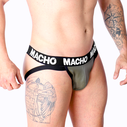 MACHO - MX27GR JOCK CUIR GRIS BEIGE XL