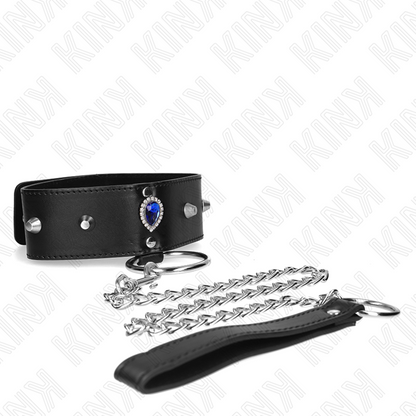 KINK – 65 cm lange Halskette mit verstellbarem Armband mit blauen Diamanten, 36–43 cm x 5 cm