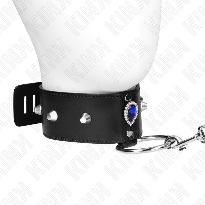 KINK – 65 cm lange Halskette mit verstellbarem Armband mit blauen Diamanten, 36–43 cm x 5 cm