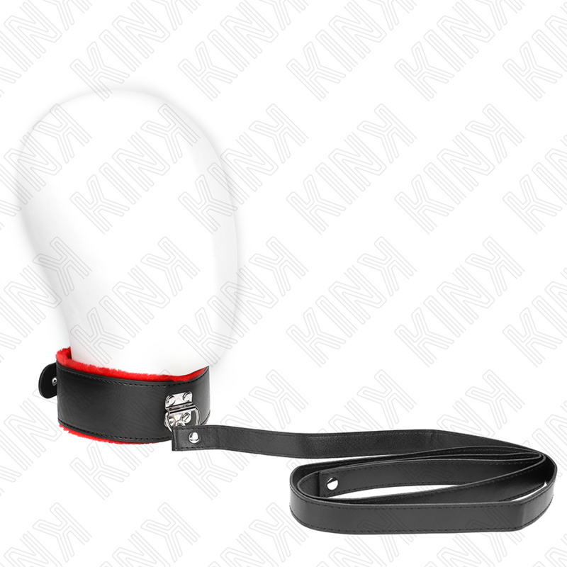 KINK - HALSKETTE MIT GÜRTEL 116 CM MIT VERSTELLBAREM ROTEN LEDERARMBAND 40-48 CM X 6 CM