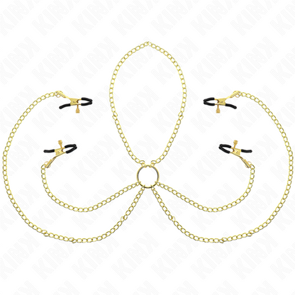 KINK - 4 PINCES À TAMELON ET CLITO RÉGLABLES OR