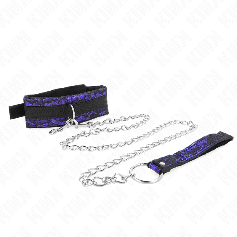 KINK – KURZE HALSKETTE AUS SAMTSPITZE MIT GÜRTEL 105 CM MIT NYLONBESATZ 44 X 5,5 CM