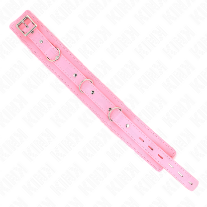 KINK - HALSBAND MIT LEINE 65 CM MIT ROSA EINSCHRÄNKUNGEN 36-42 CM X 5,5 CM
