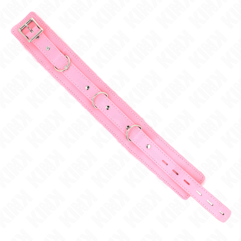 KINK - HALSBAND MIT LEINE 65 CM MIT ROSA EINSCHRÄNKUNGEN 36-42 CM X 5,5 CM