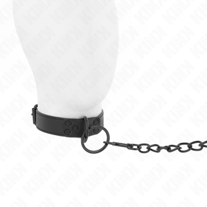 KINK - HALSBAND MIT DUNKLER LEINE 65 CM, VERSTELLBAR 37-54 CM X 3 CM