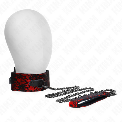 KINK – SPITZEN-HALSKETTE MIT GÜRTEL MIT ECHTEM LEDER-GÜRTEL 105 CM / 44 X 5,5 CM