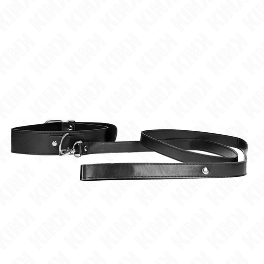 KINK - HALSKETTE MIT GÜRTEL 116 CM VERSTELLBARES SCHWARZES ARMBAND 32-50 CM X 8 CM