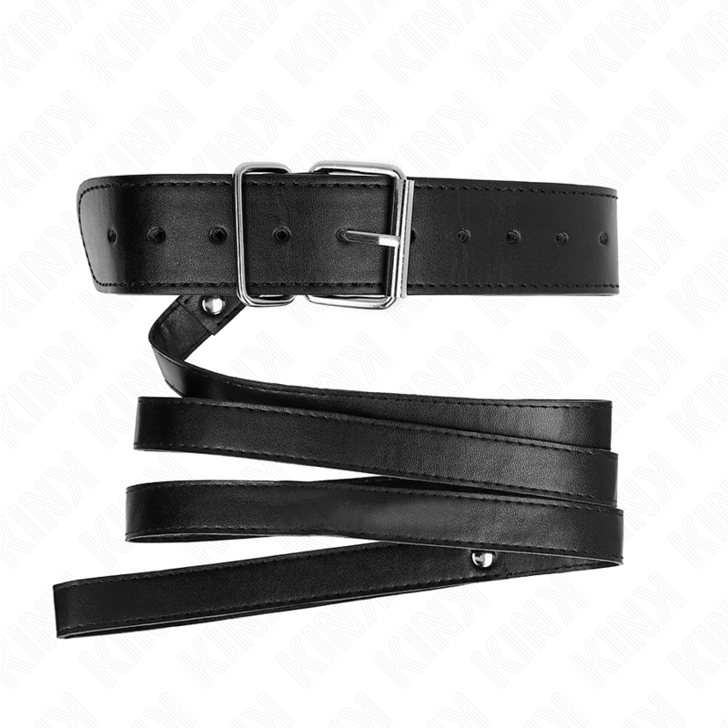 KINK - HALSKETTE MIT GÜRTEL 116 CM VERSTELLBARES SCHWARZES ARMBAND 32-50 CM X 8 CM