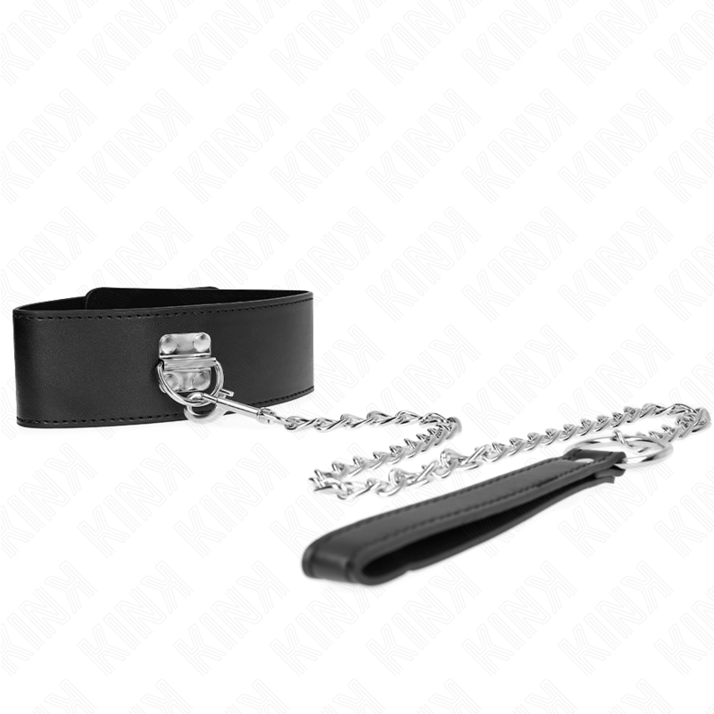 KINK – HALSKETTE MIT GÜRTEL 65 CM MIT BREIT VERSTELLBAREM SCHWARZEM ARMBAND 33,5-41 CM X 5 CM