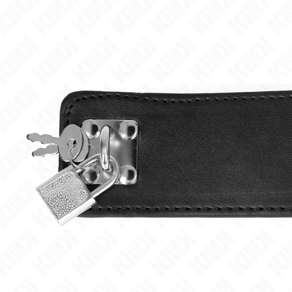 KINK – HALSKETTE MIT GÜRTEL 65 CM MIT BREIT VERSTELLBAREM SCHWARZEM ARMBAND 33,5-41 CM X 5 CM