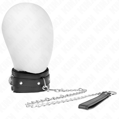 KINK - HALSBAND MIT LEINE 65 CM MIT SCHWARZEN EINSCHRÄNKUNGEN 36-42 CM X 5,5 CM