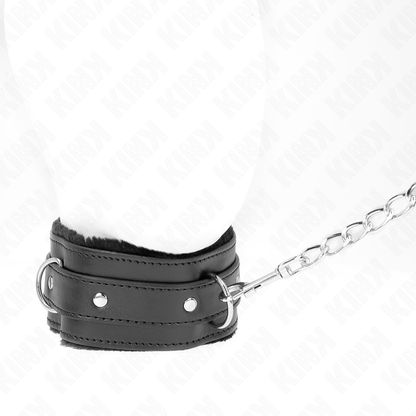KINK - HALSBAND MIT LEINE 65 CM MIT SCHWARZEN EINSCHRÄNKUNGEN 36-42 CM X 5,5 CM