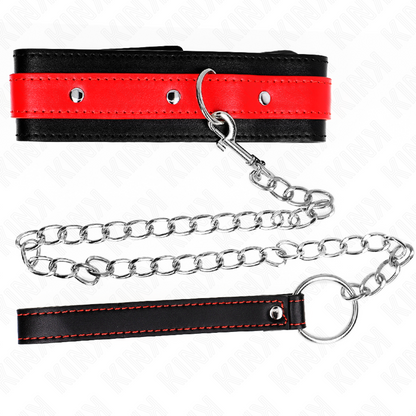KINK - HALSKETTE MIT ROTEM ARMBAND 65 CM VERSTELLBAR 36-43 CM X 5 CM