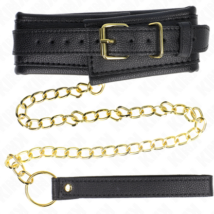 KINK - HALSKETTE MIT ARMBAND AUS SCHWAMMLEDERIMITAT, MODELL 1, VERSTELLBAR 37-54 CM X 3 CM