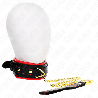 KINK - HALSKETTE MIT ARMBAND AUS SCHWAMMLEDERIMITAT, MODELL 2, VERSTELLBAR 37-54 CM X 3 CM