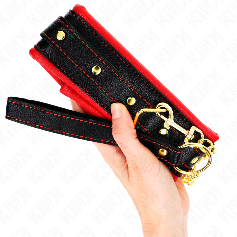 KINK - HALSKETTE MIT ARMBAND AUS SCHWAMMLEDERIMITAT, MODELL 2, VERSTELLBAR 37-54 CM X 3 CM