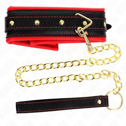 KINK - HALSKETTE MIT ARMBAND AUS SCHWAMMLEDERIMITAT, MODELL 2, VERSTELLBAR 37-54 CM X 3 CM