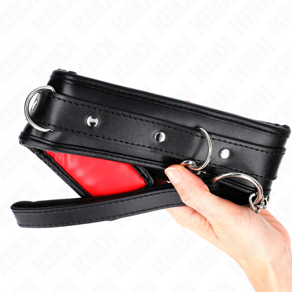 KINK - HALSKETTE MIT ARMBAND AUS SCHWAMMLEDERIMITAT, MODELL 3, VERSTELLBAR 37-54 CM X 3 CM