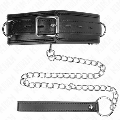 KINK - HALSKETTE MIT ARMBAND AUS SCHWAMMLEDERIMITAT, MODELL 3, VERSTELLBAR 37-54 CM X 3 CM