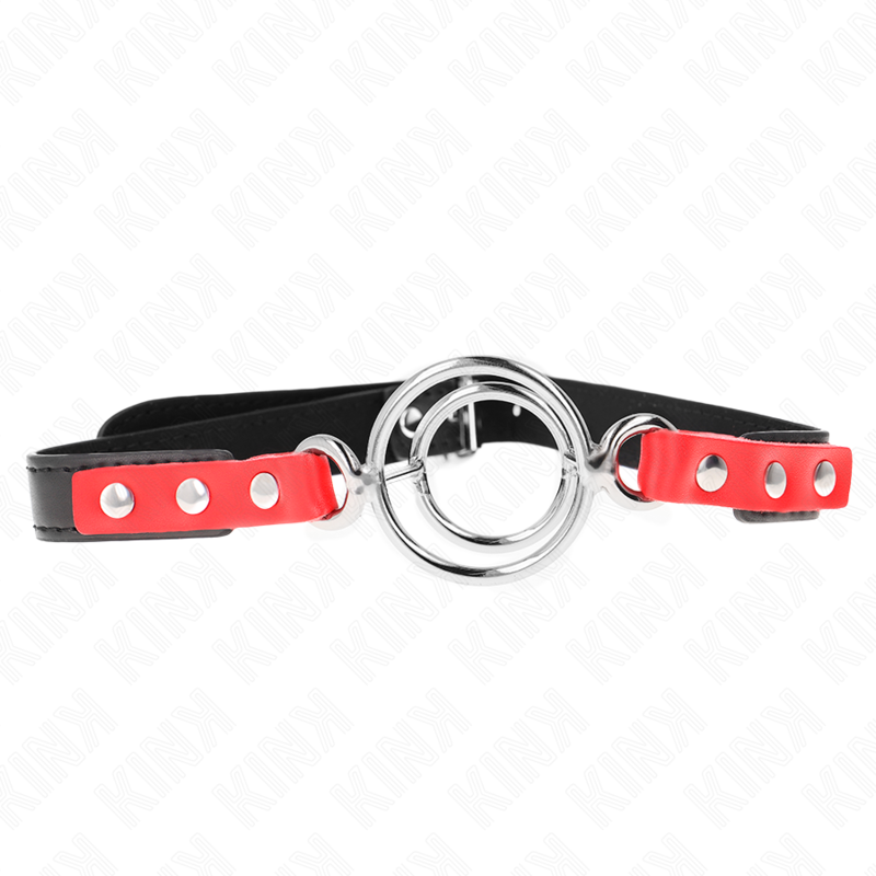 KINK - GAG MIT MEHREREN O-RINGEN 4 / 4,8 CM ROT 38 X 56 CM