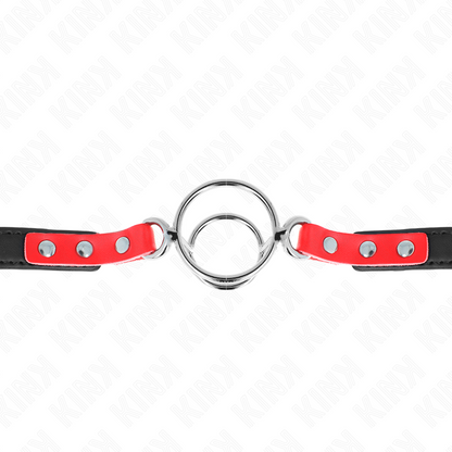 KINK - GAG MIT MEHREREN O-RINGEN 4 / 4,8 CM ROT 38 X 56 CM