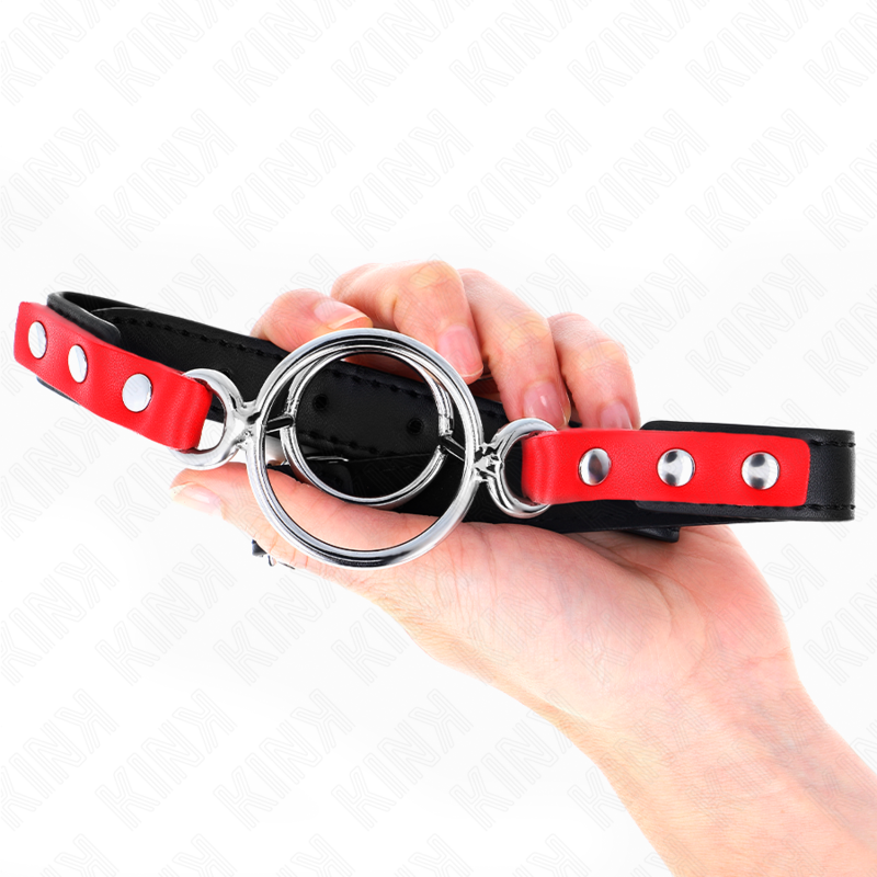 KINK - GAG MIT MEHREREN O-RINGEN 4 / 4,8 CM ROT 38 X 56 CM
