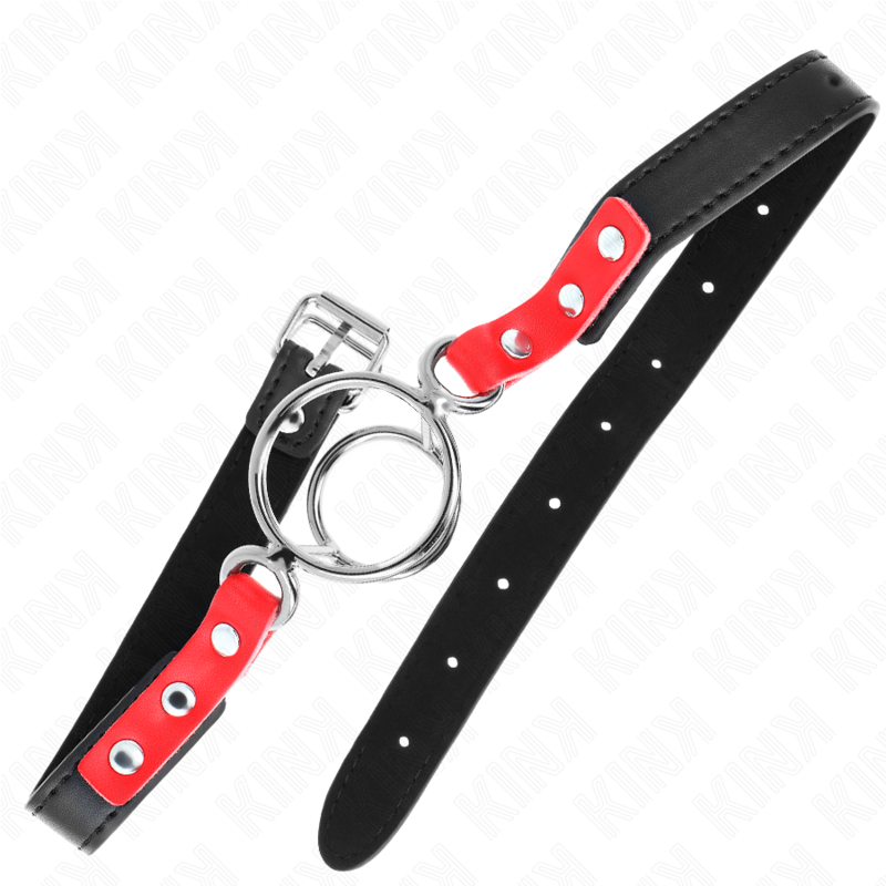 KINK - GAG MIT MEHREREN O-RINGEN 4 / 4,8 CM ROT 38 X 56 CM