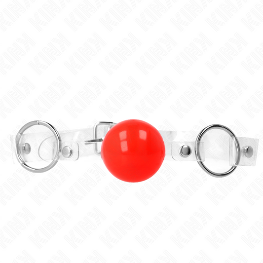KINK – ROT TRANSPARENTER PVC-BALL 4 CM VERSTELLBARE TASCHE